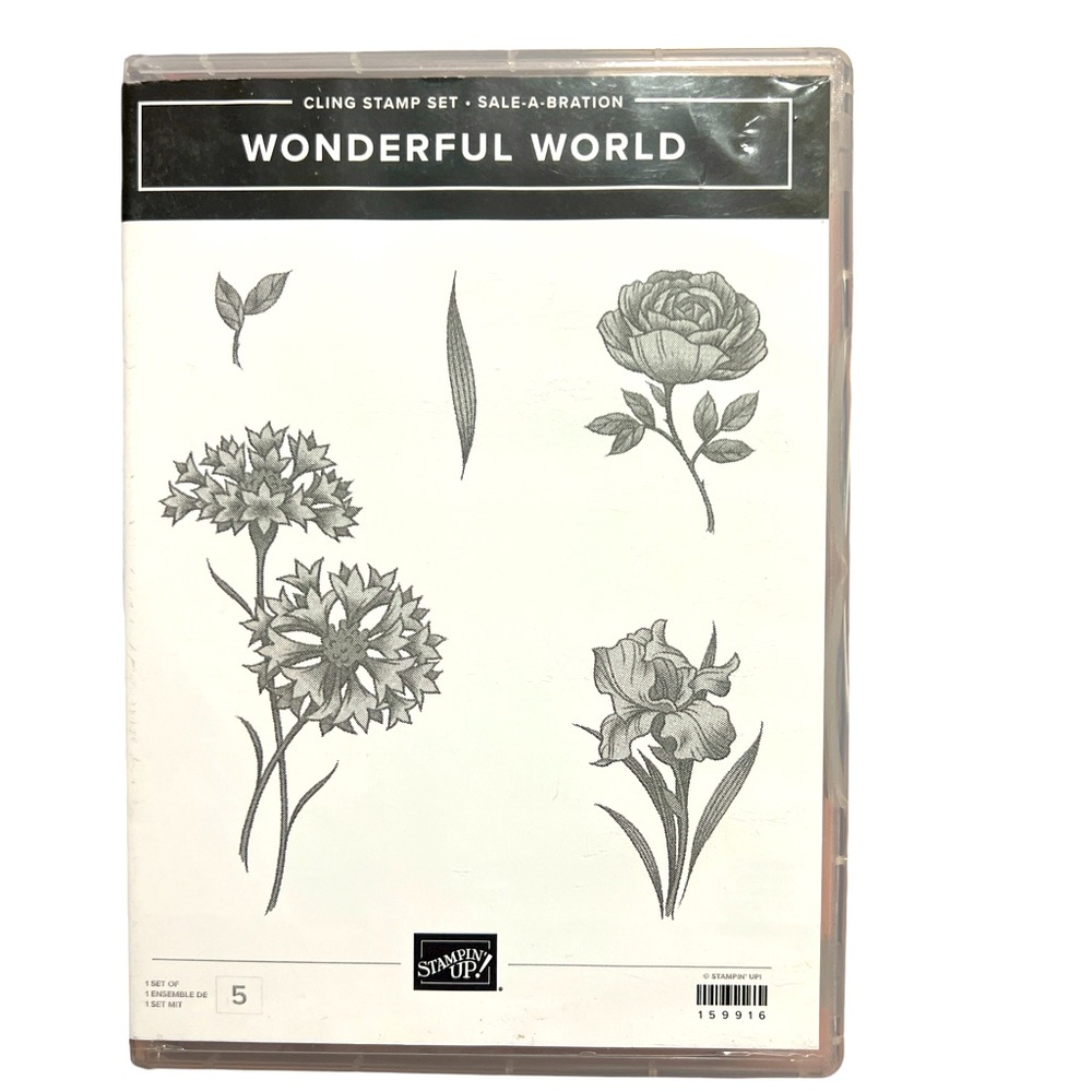 Stampin’ Up! Wonderful World Cling Stamp Set of 5 floral stamps‎ (New Other)